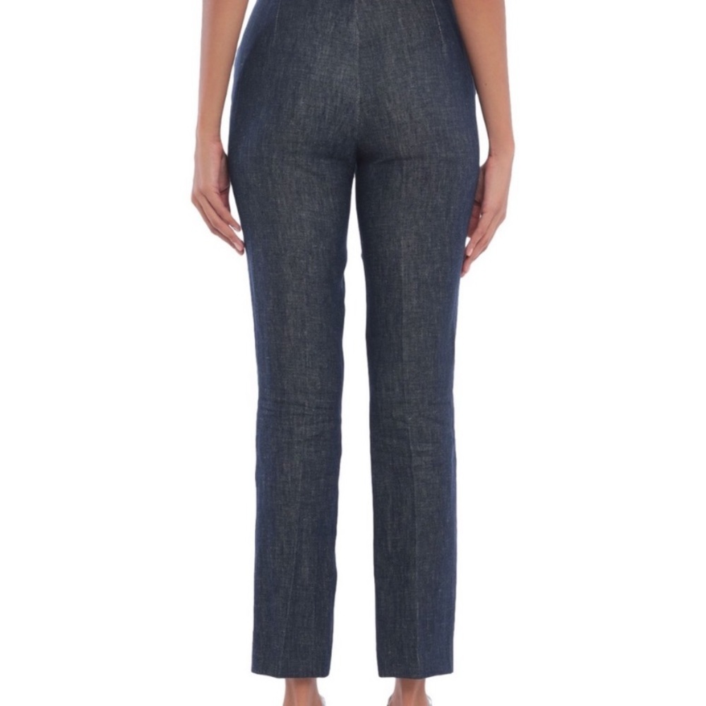 Maison Laviniaturra blue denim linen pants